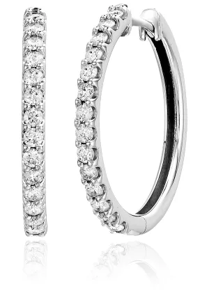 1 cttw Lab Grown Diamond Hoop Earrings in 10K Gold