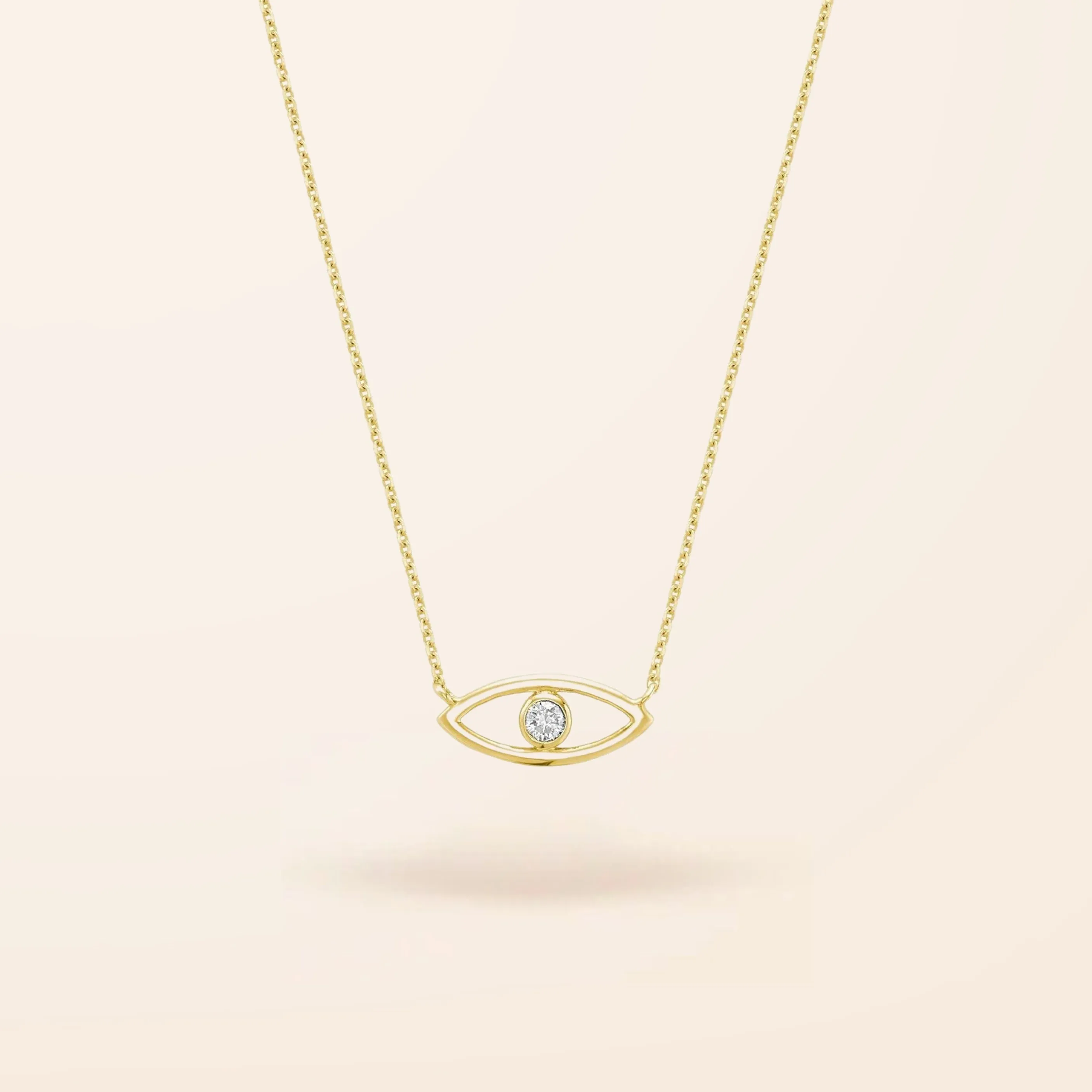 10K Gold Diamond Evil Eye Necklace