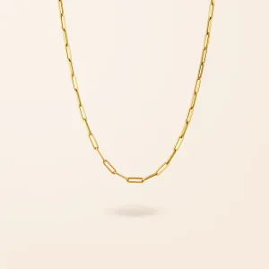 10K Gold Large Paper Clip Necklace