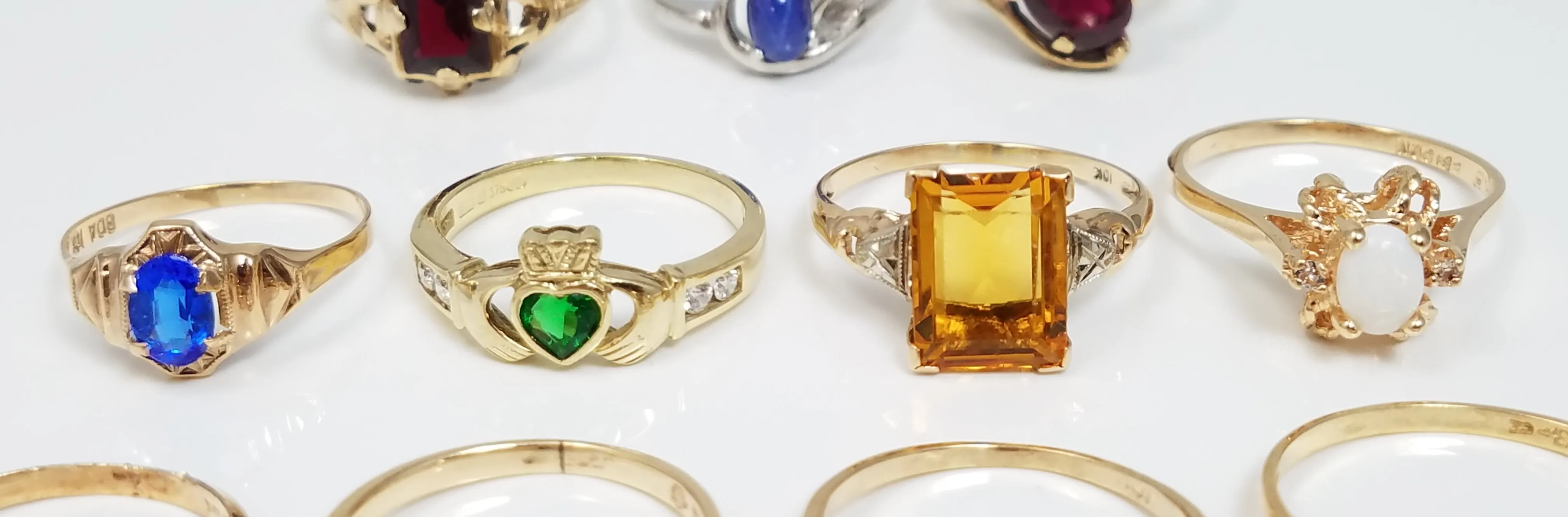 10k Gold Synthetic Gemstone Ring Lot