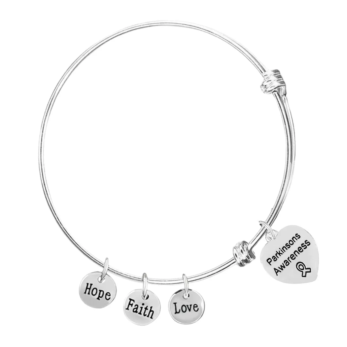 12 Parkinson's Heart Retractable Charm Bracelets