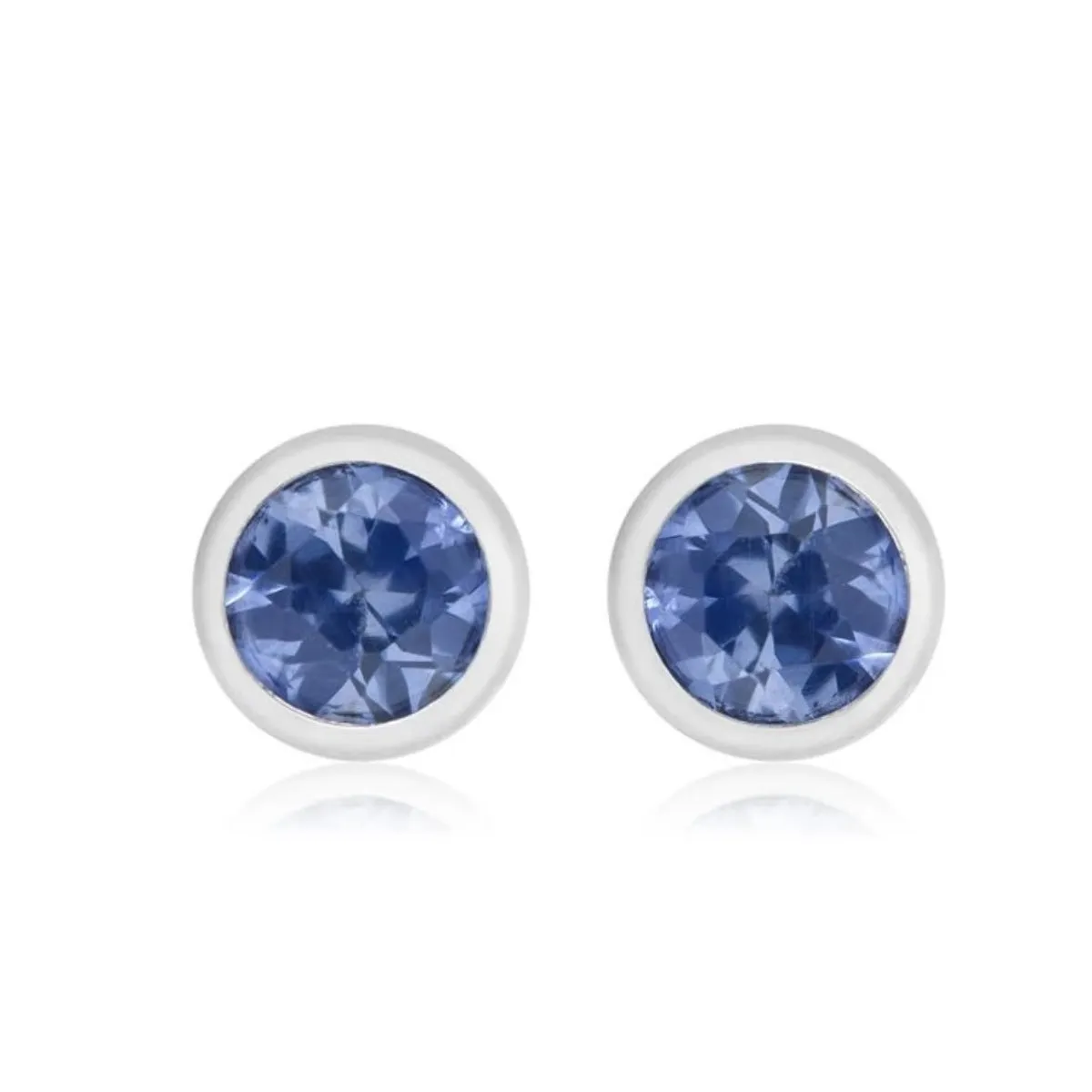 14 Karat Gold Sapphire Pair of Stud Earrings