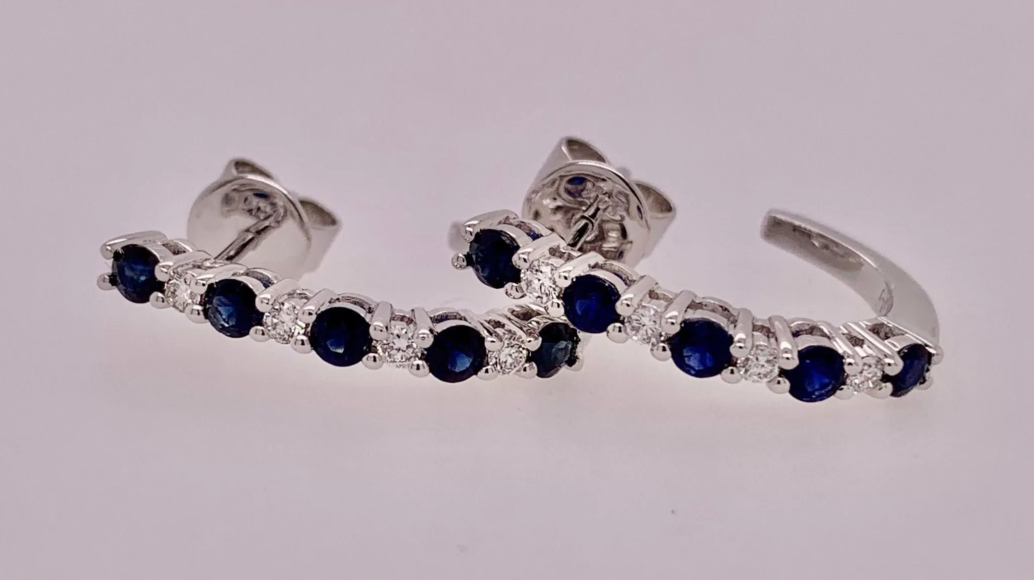 14K Sapphire & Diamond Earrings