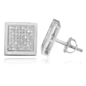 14K White Gold Diamond Stud Earrings 0.50 Ctw