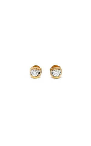 14K YELLOW GOLD TENSION-SET STUD EARRINGS   G12399