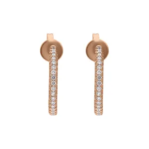 18ct Rose Gold Diamond Hoop Earrings