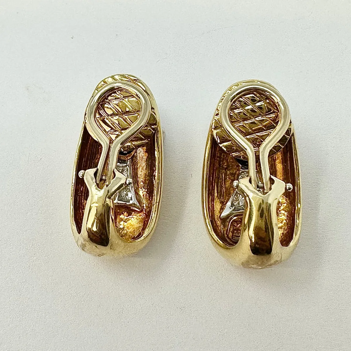 18K Gold Earrings with Diamond and Sapphire