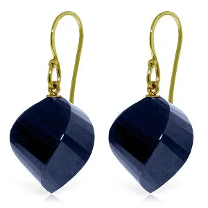 30.5 Carat 14K Solid Yellow Gold Ella Sapphire Earrings