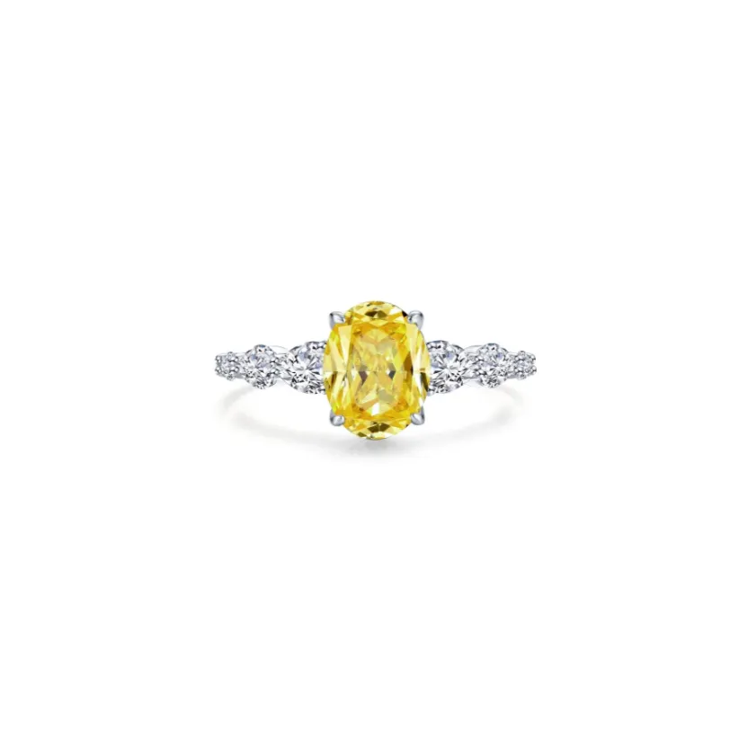 3.66 CTW Canary Oval Solitaire Ring