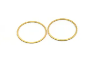 37.5mm Circle Connectors - 4 Gold Plated Brass Circle Connectors (37.5x1.4x1mm) A6094 H0348