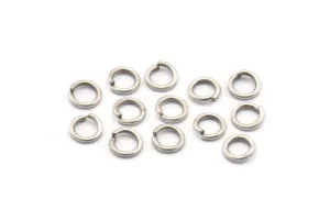 6mm Jump Ring, 100 Antique Silver Plated Brass Jump Ring Connectors Findings (6x1mm) A0357 H0458