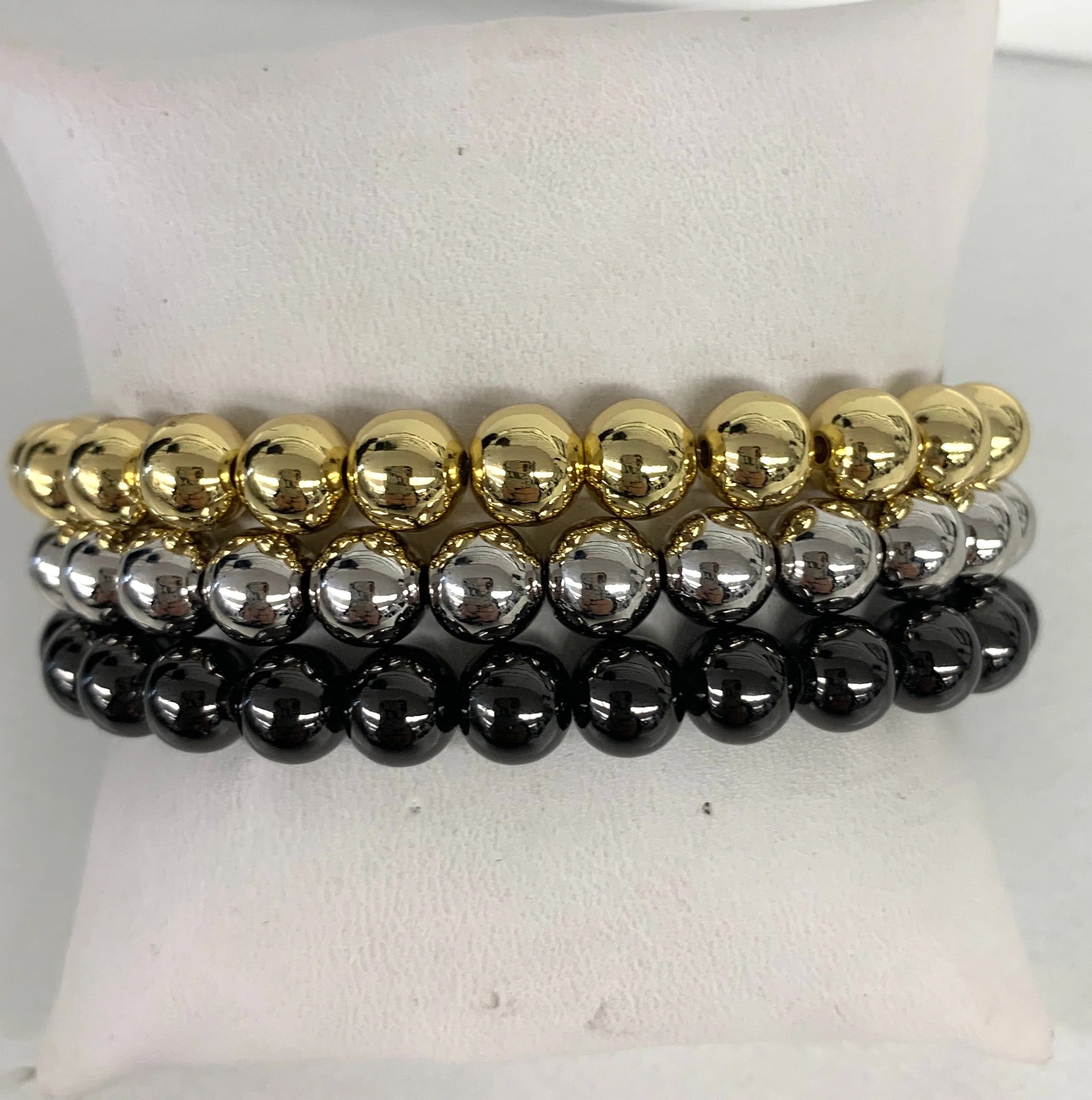 8MM Round Beaded Stretch Bracelets