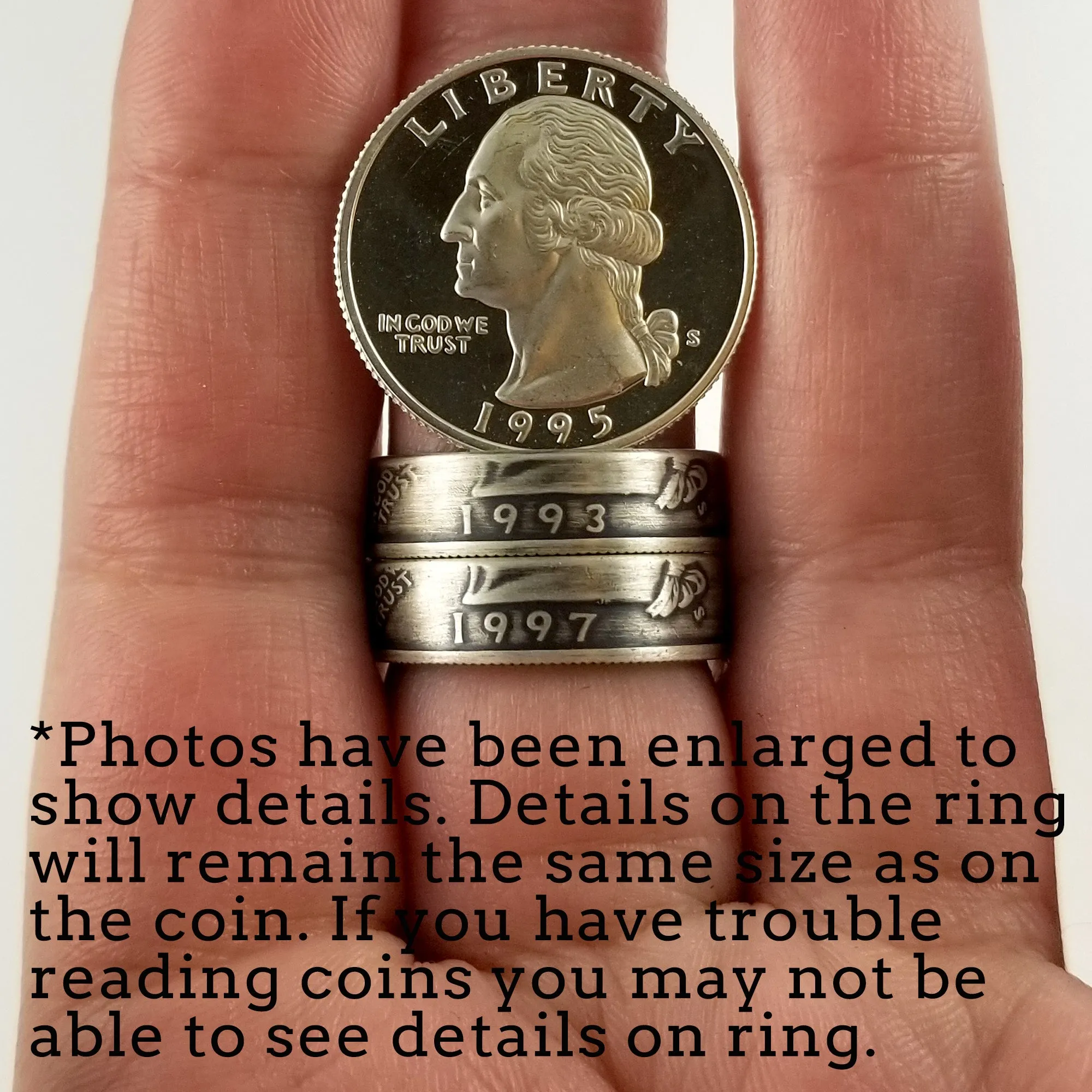 90% Silver 1992-1998 Washington Quarter Ring