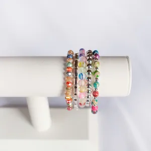 Abby's Silver Colour Bracelet Stack