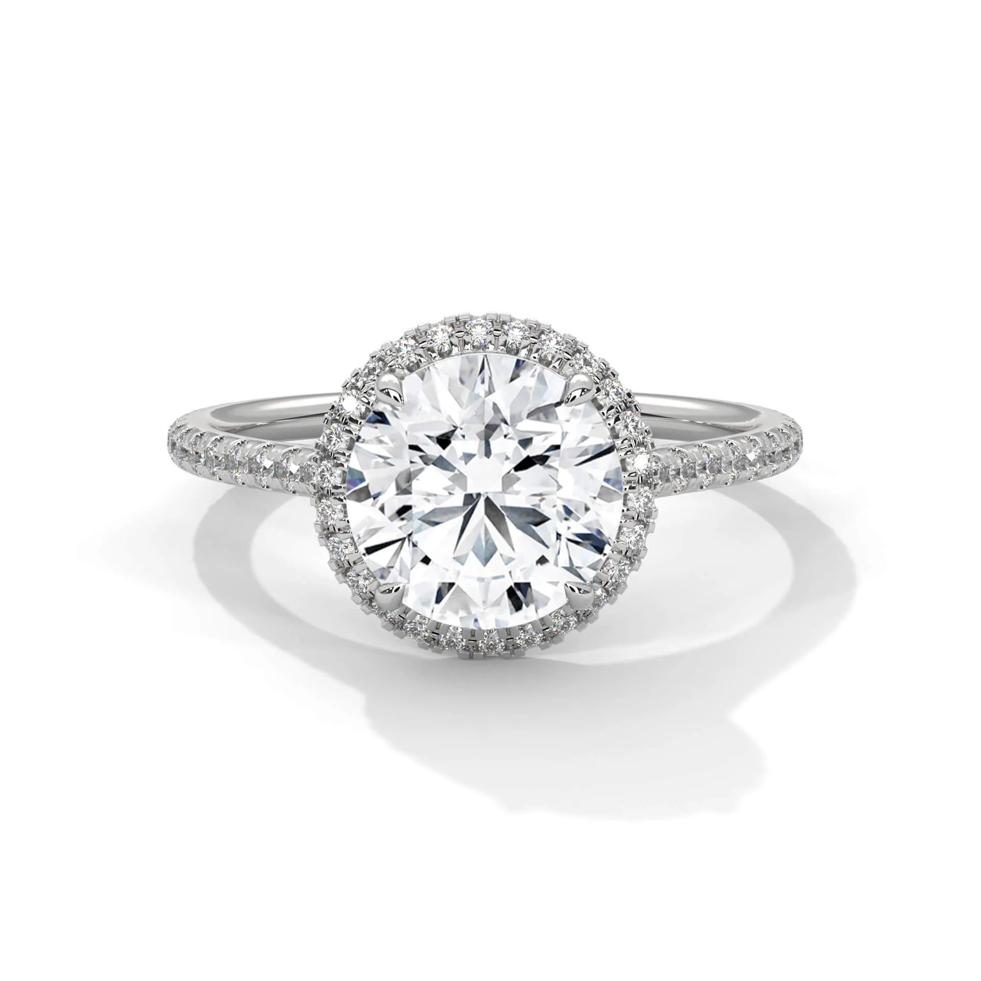 Adira 2 Carat Solitaire Silver Ring White Gold