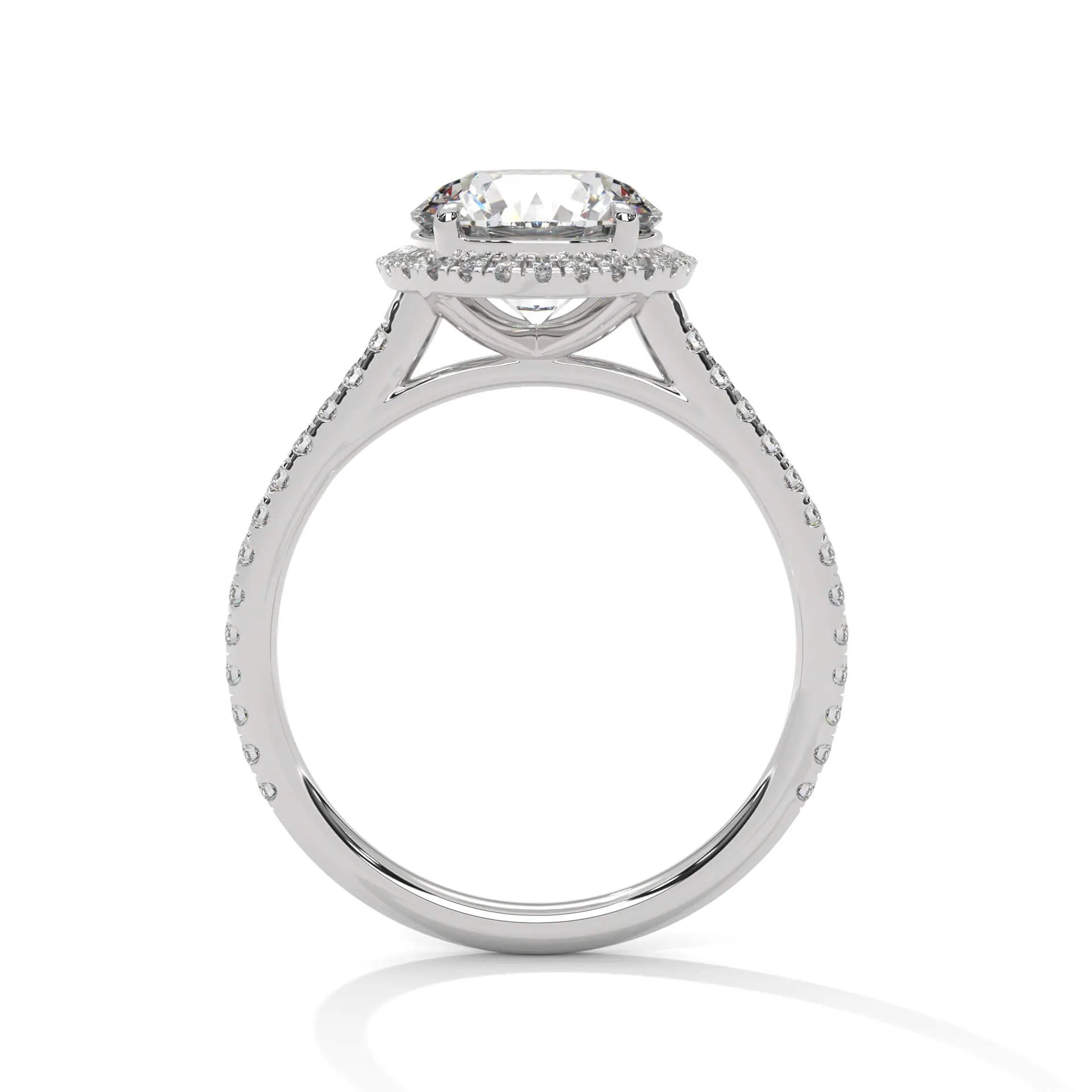 Adira 2 Carat Solitaire Silver Ring White Gold