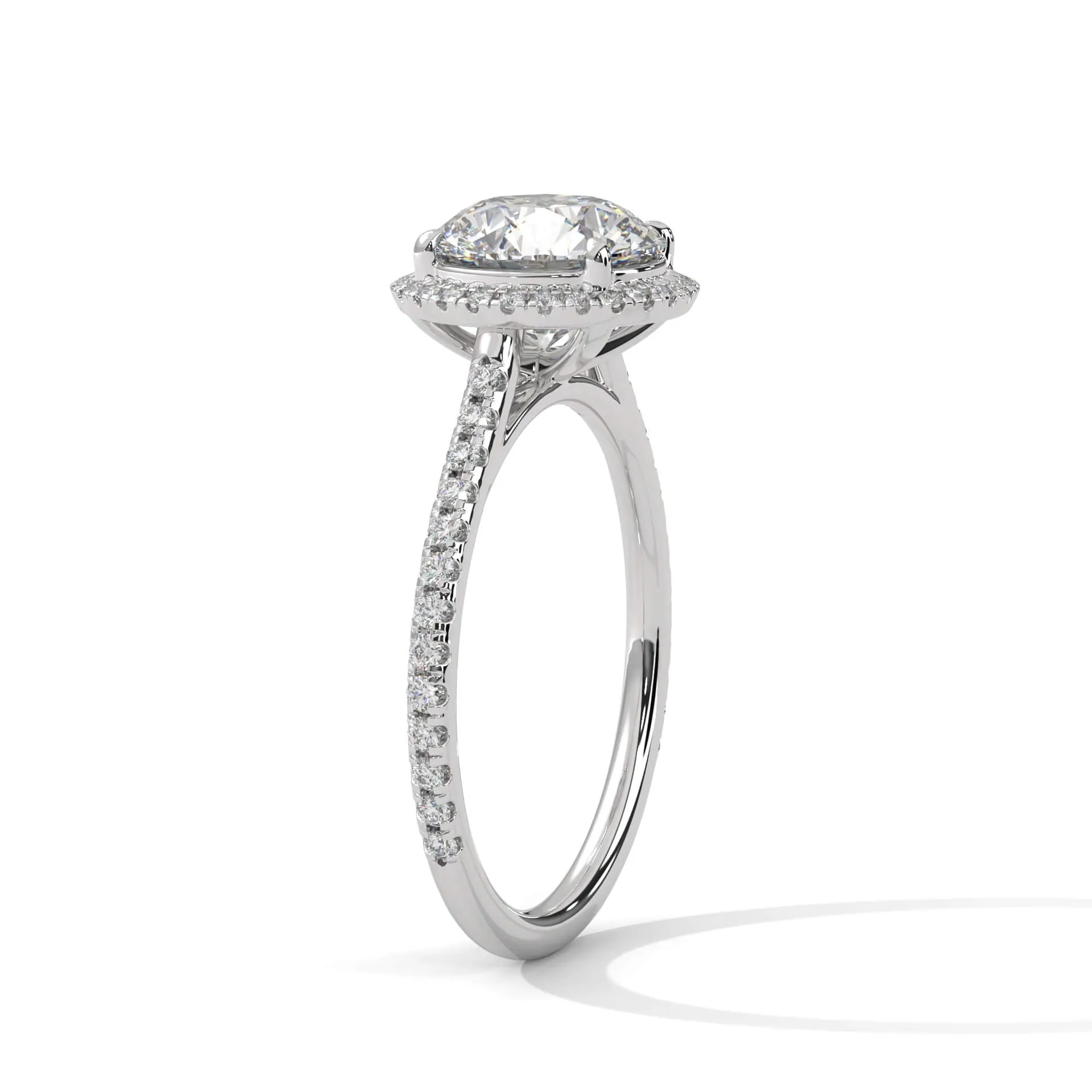 Adira 2 Carat Solitaire Silver Ring White Gold