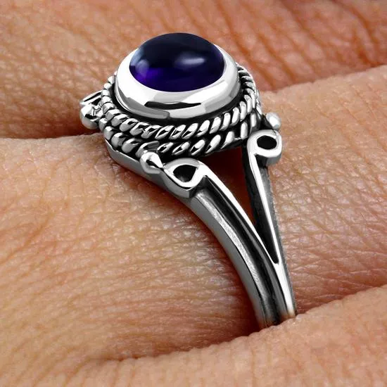 Amethyst Stone Silver Ring