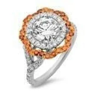 Anniversary 1.5 Ct Two Tone Halo  Cubic Zirconia Cz Ring