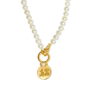 Brigette Pearl Disc Necklace