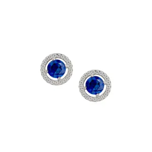 CARAT* London Sterling Silver Gwen Sapphire Blue Earrings