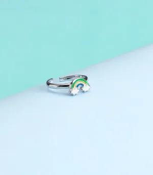 Cloudy Rainbow Finger Ring (Silver)