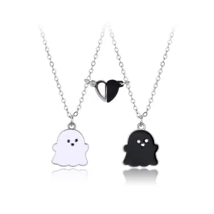 Connecting Hearts Ghosts Couple Necklaces Gift for 2