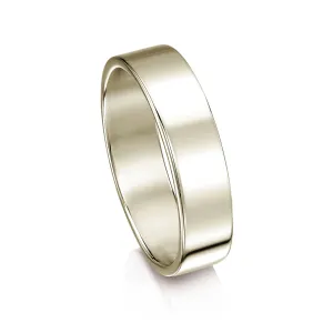 Contemporary 5mm Wedding Ring in 18ct White Gold