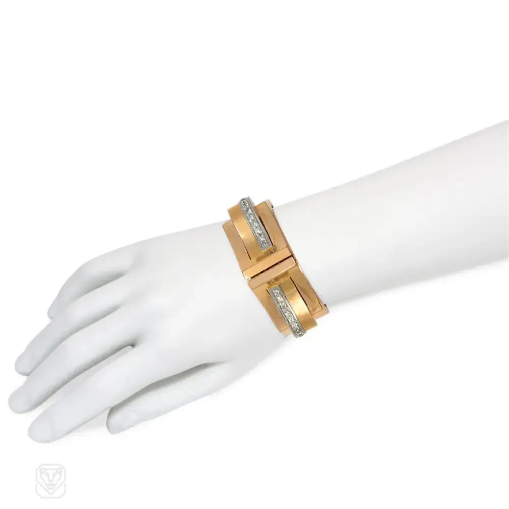 Convertible Retro French cuff bracelet with clips