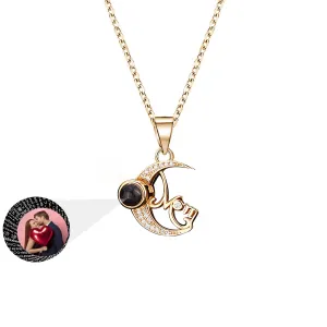 Customizable photo of the moon Projection Necklace  Pendant Jewelry