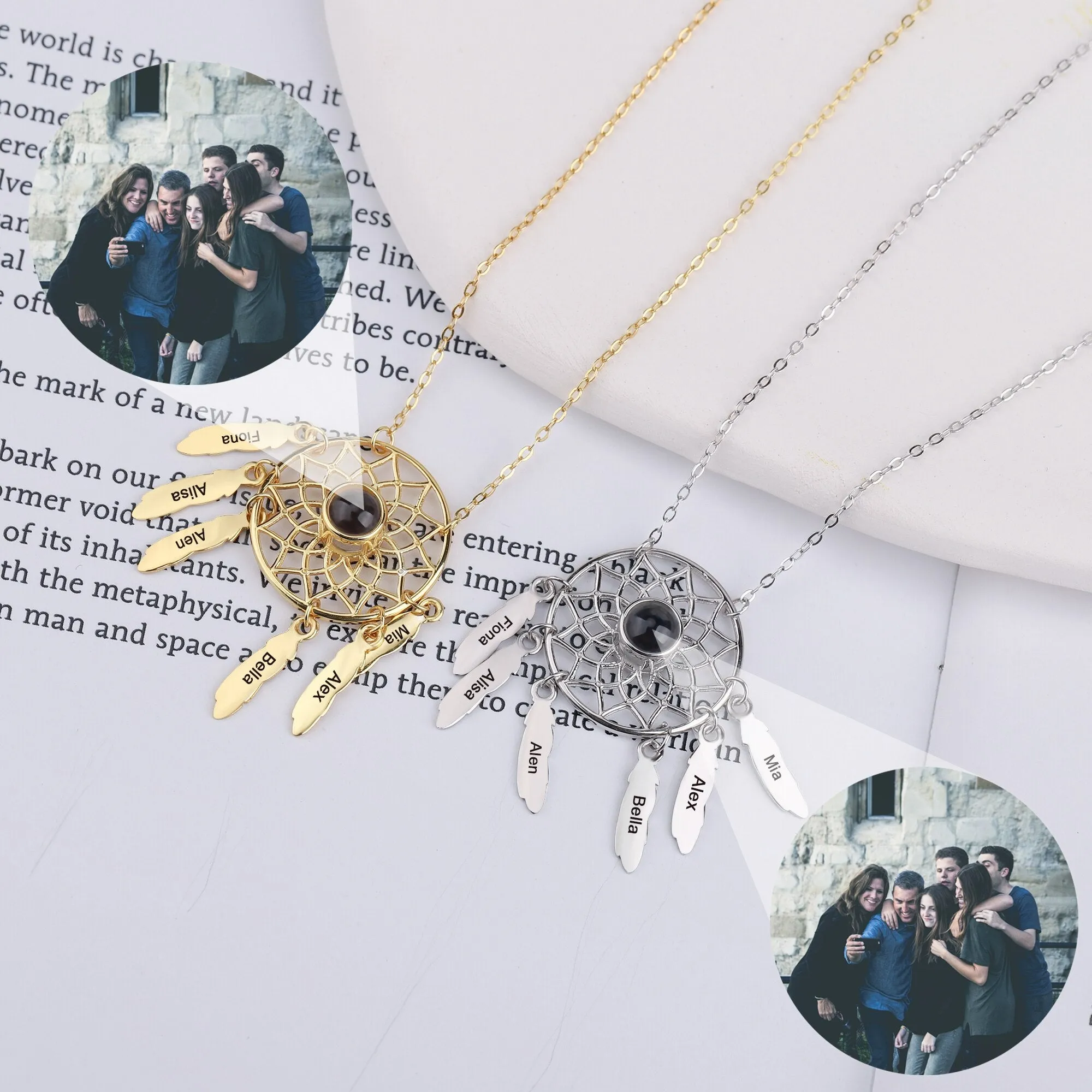 Customized Photo Dream catcher Projection Pendant Necklace