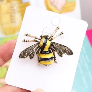 Cute Bee Alloy Asymmetrical Rhinestones Women's Brooches