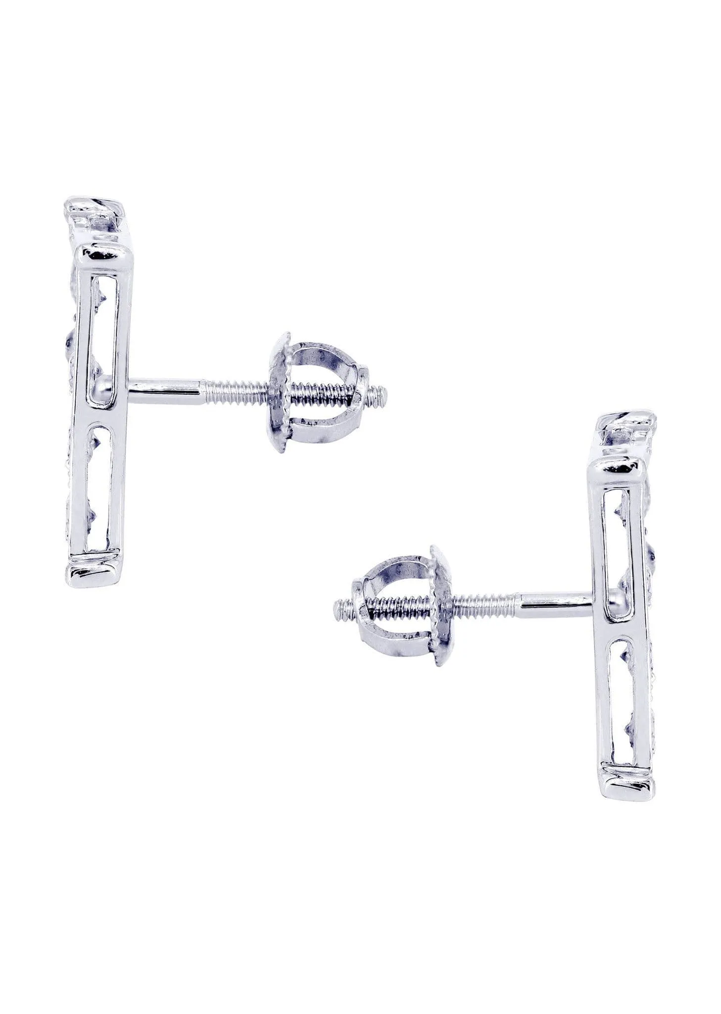 Diamond Earrings For Men | 0.61 Carats 14K White Gold