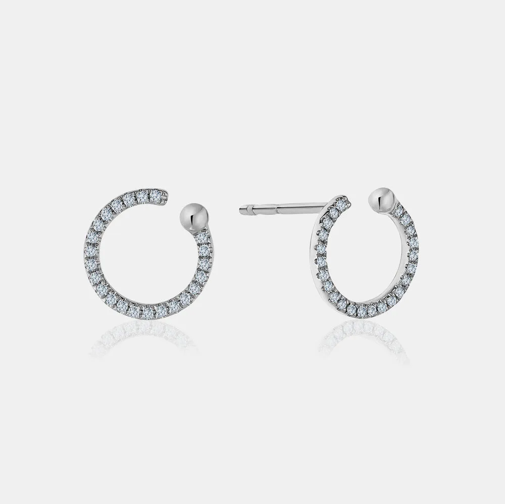 Diamond Open Circle Studs