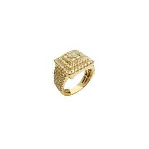 Diamond Square Men Rings (14K)