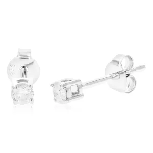 Diamond Stud Earrings .925 Sterling Silver