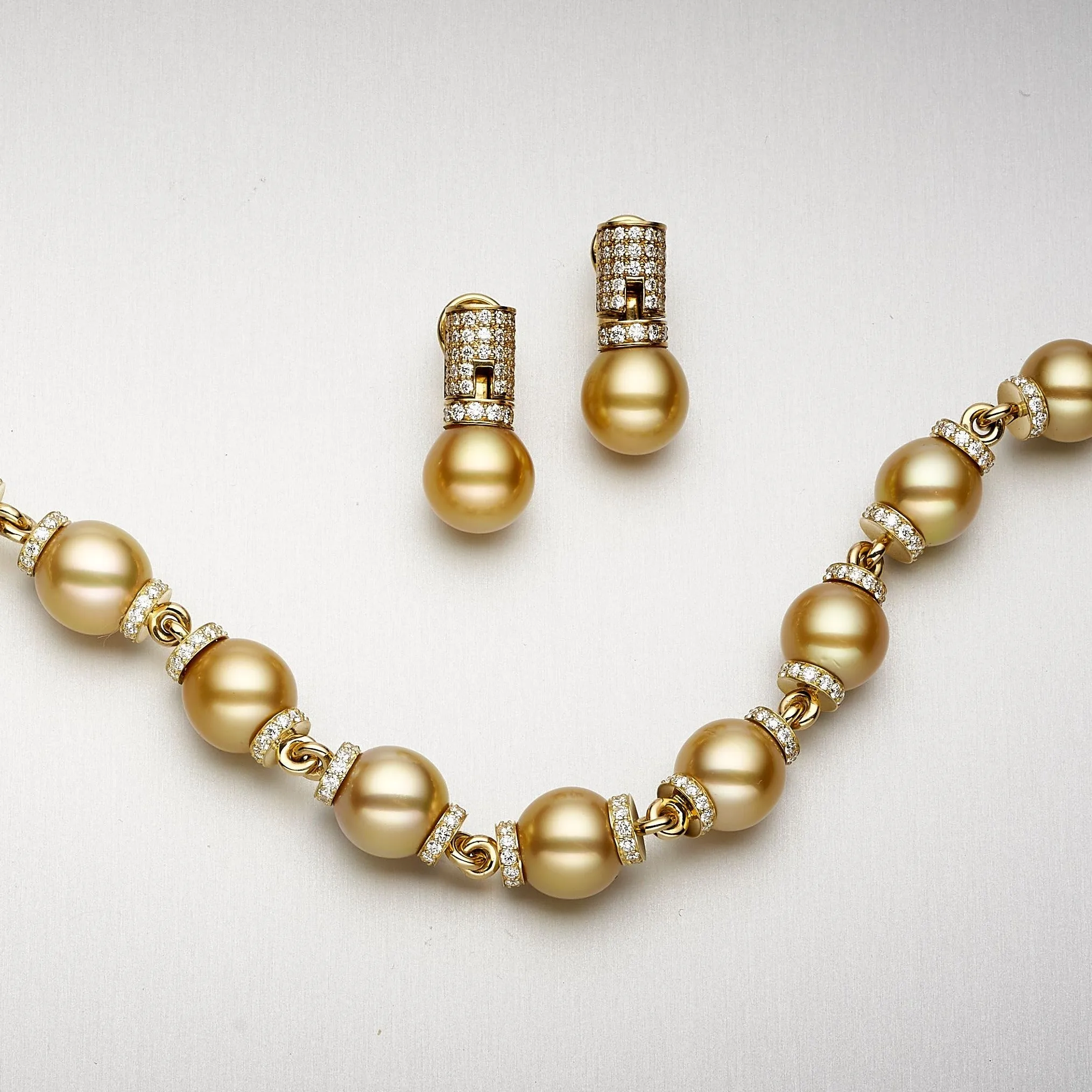 'Dorado' Golden Cultured South Sea Pearl Earrings