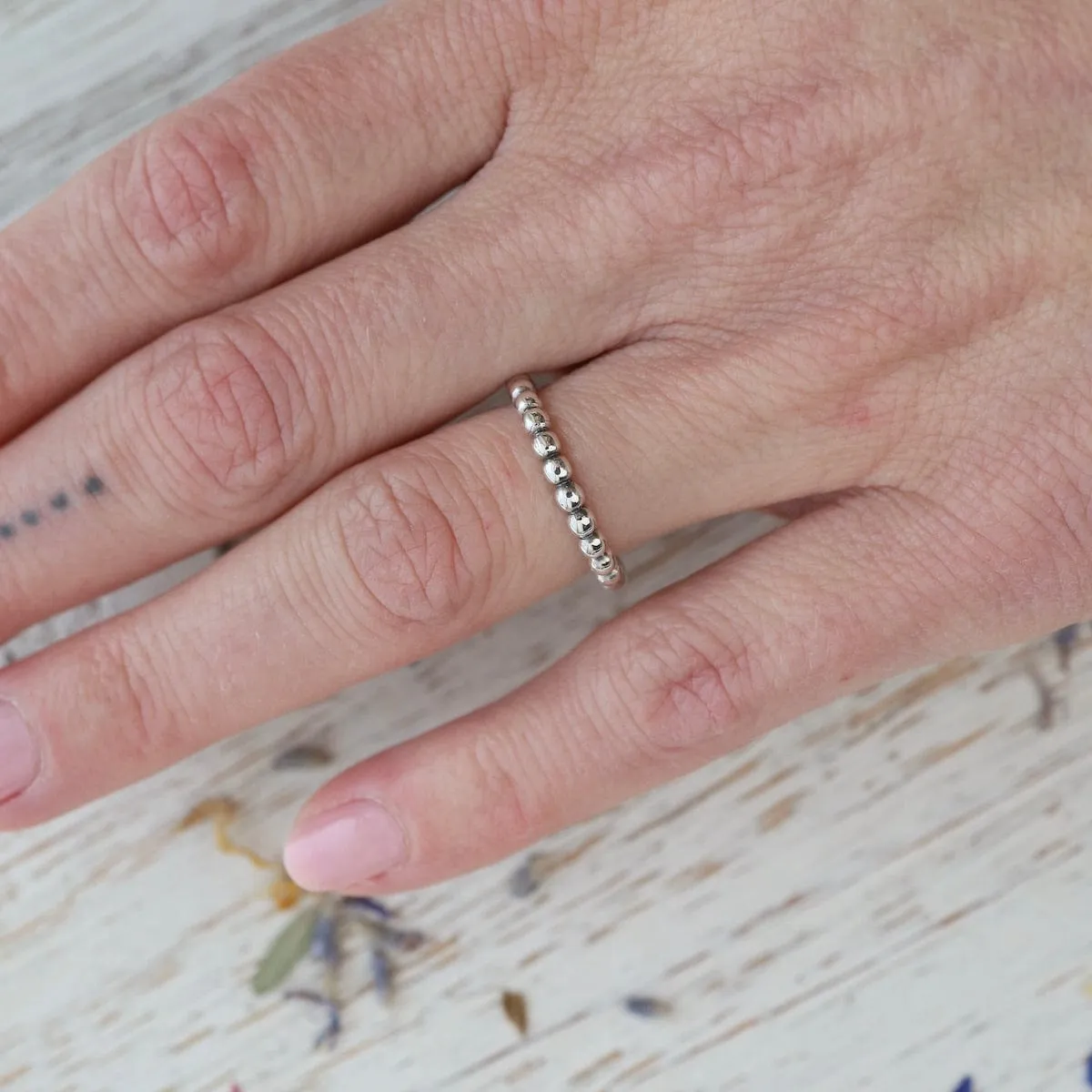 Dot Silver Stacking Ring