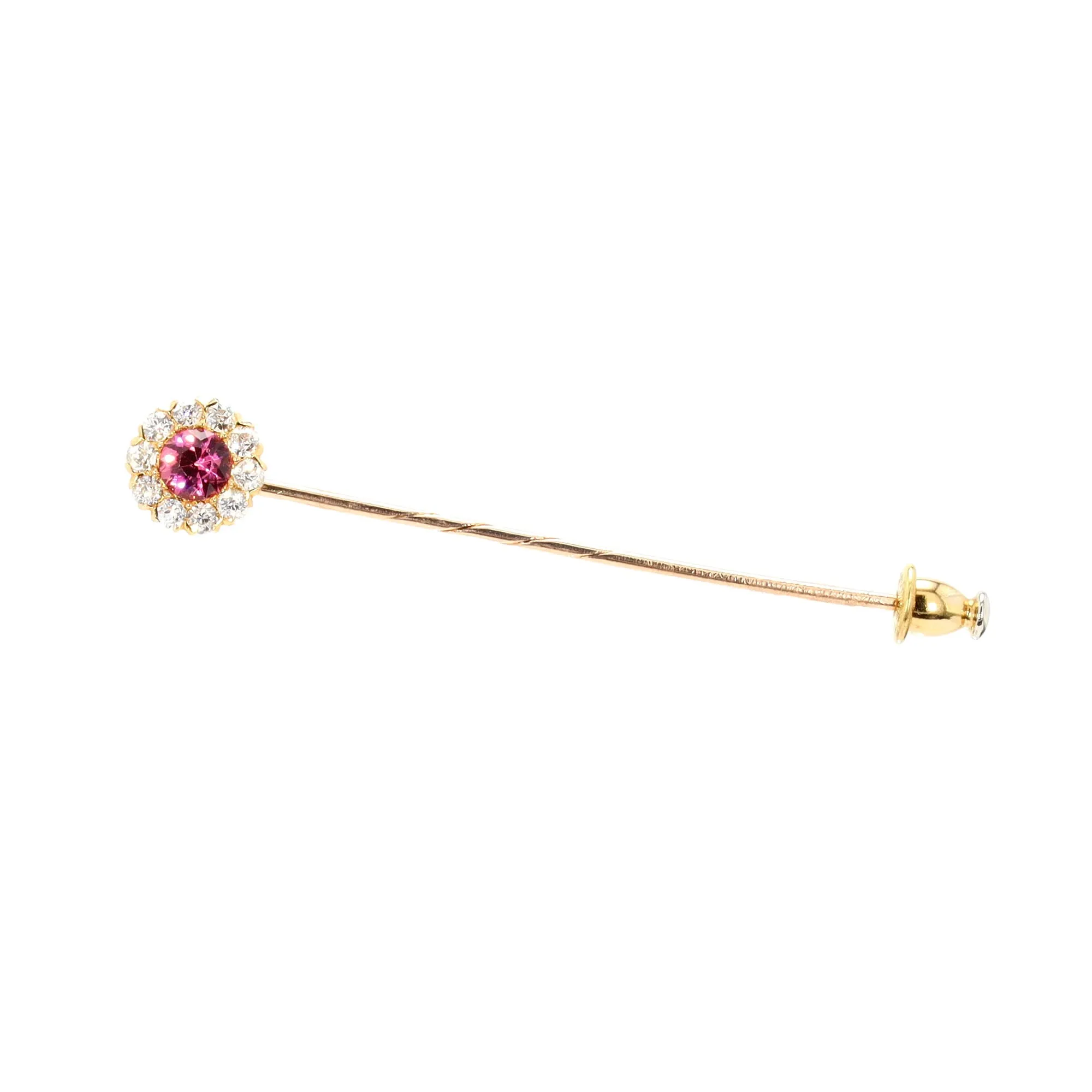 Edwardian Tourmaline and Diamond Stick Pin