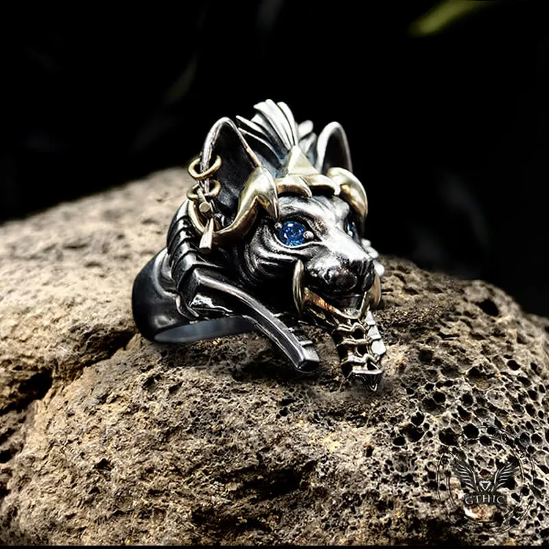 Egypt Sphinx Cat Sterling Silver Pharaoh Ring