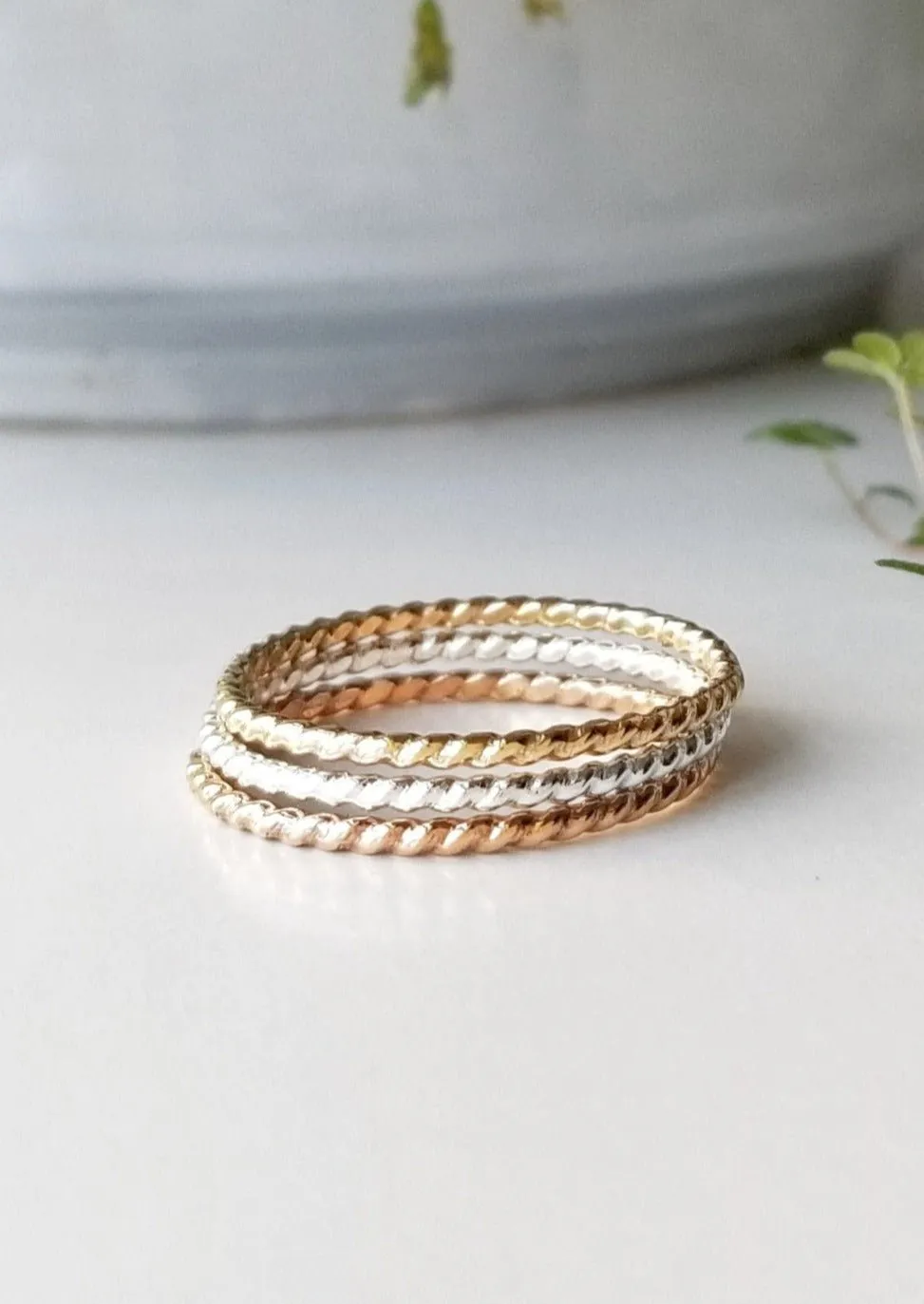 Equuleus Twisted Stacking Ring