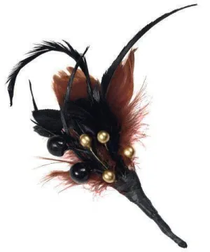 Feather Trim - Black & Rust (Berries Optional)