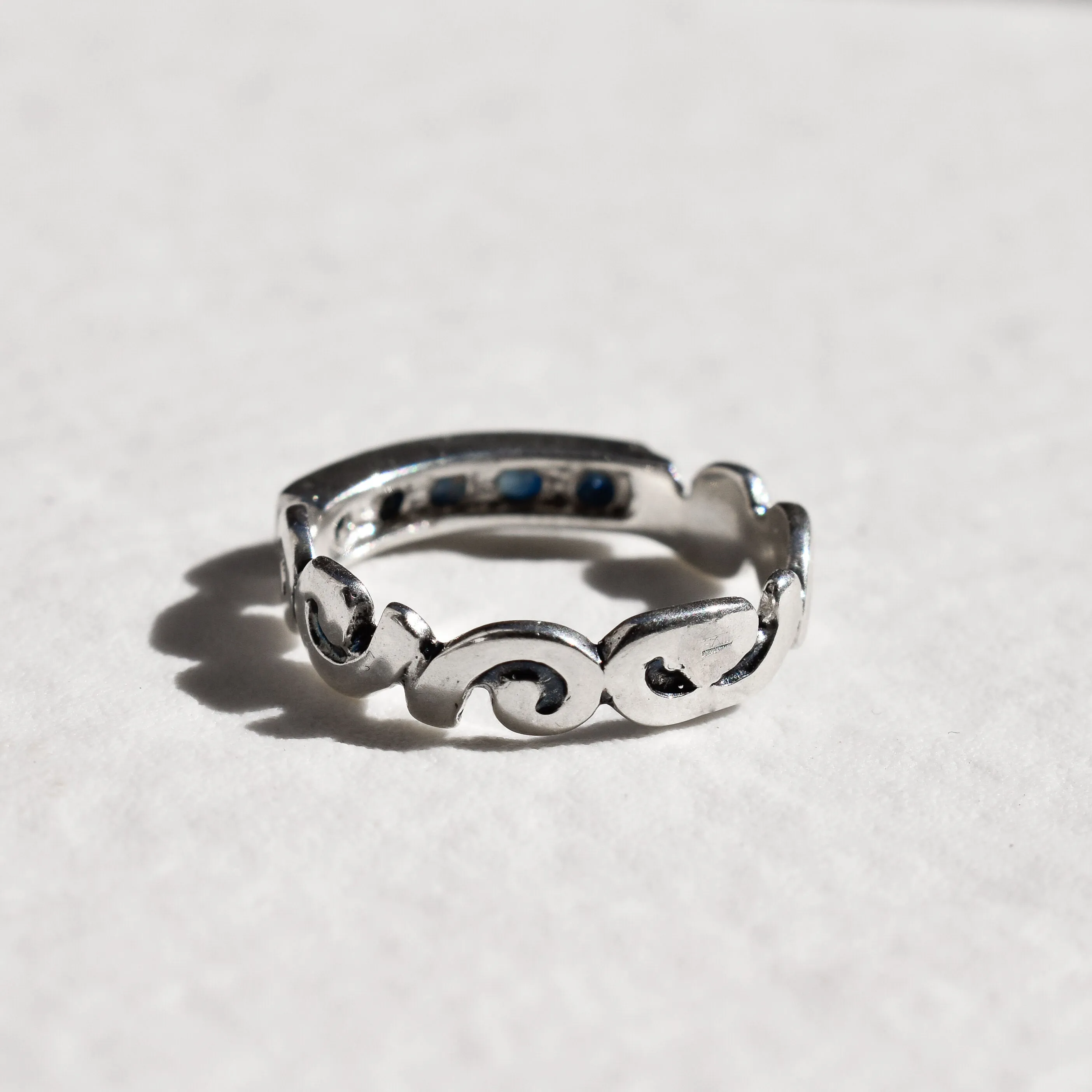 Genuine Sapphire Band - Half Eternity Sapphire, September Birthstone Ring