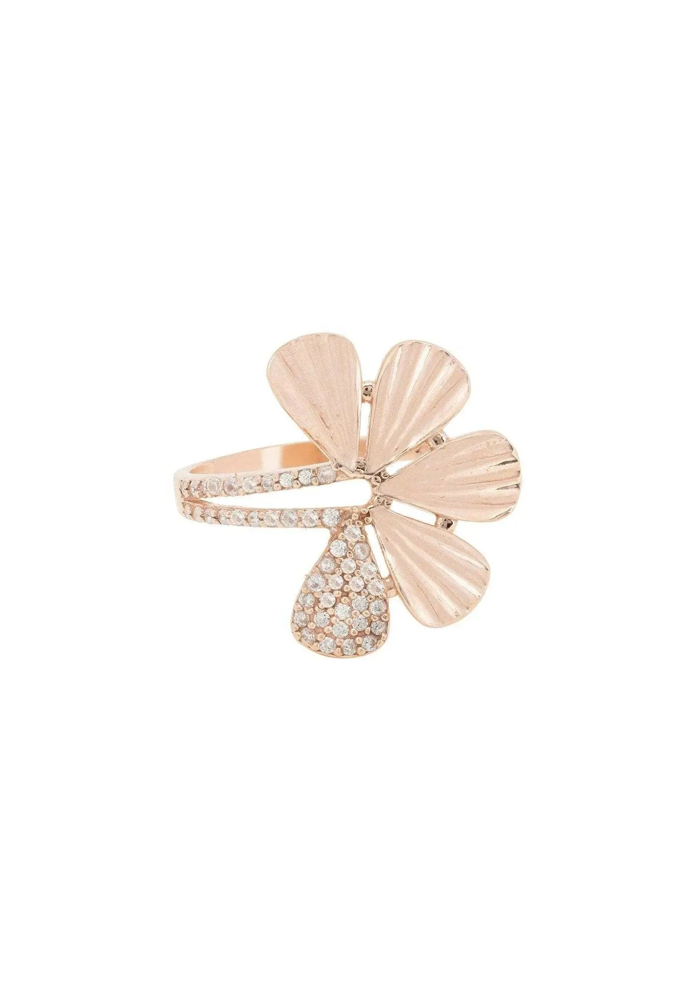 Ginkgo Leaf Ring Rose Gold Plated