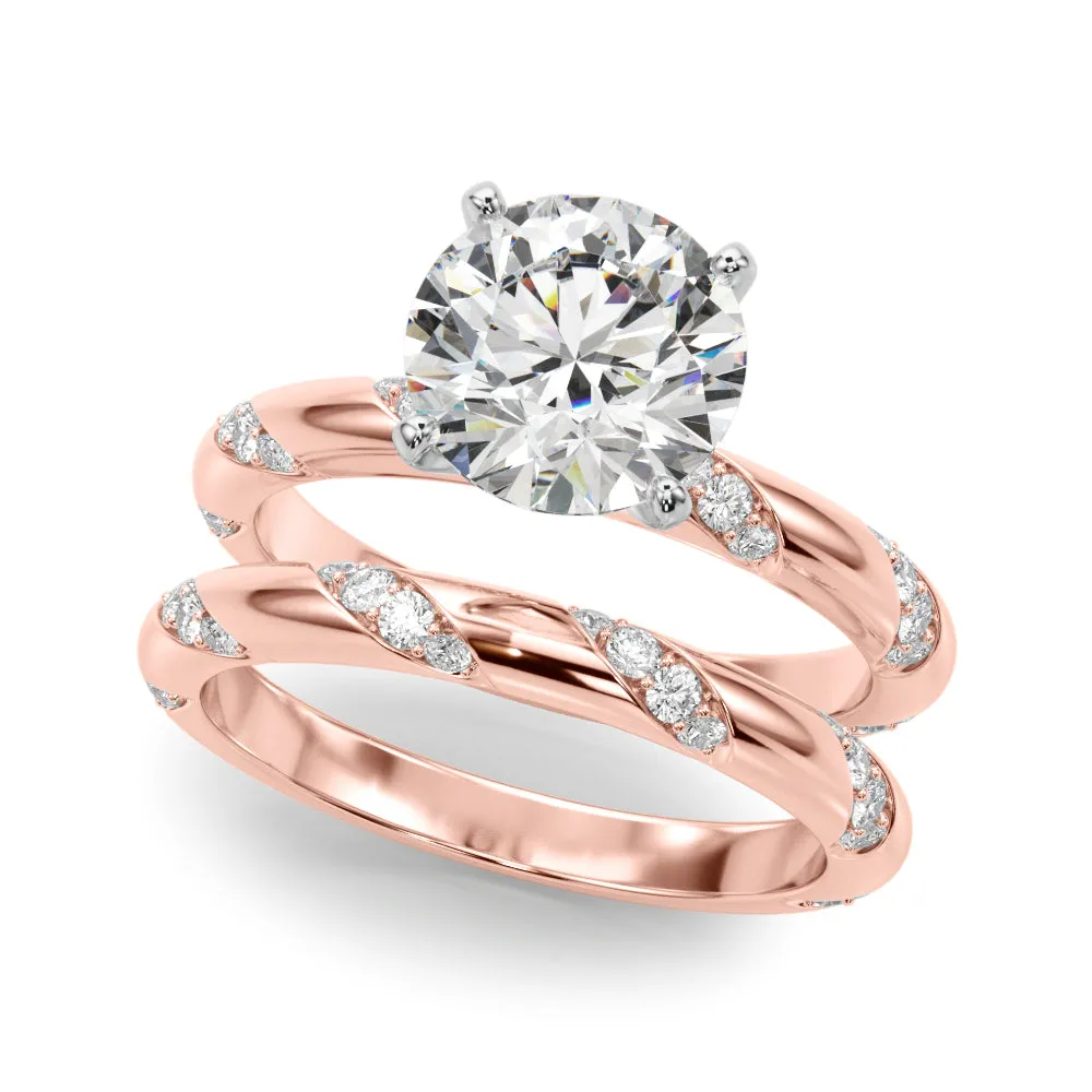 Ladies Sidestone Round Engagement Ring 51307