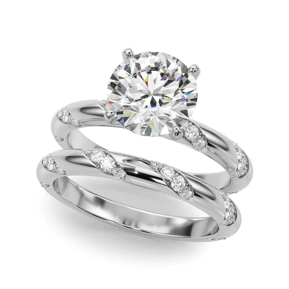 Ladies Sidestone Round Engagement Ring 51307