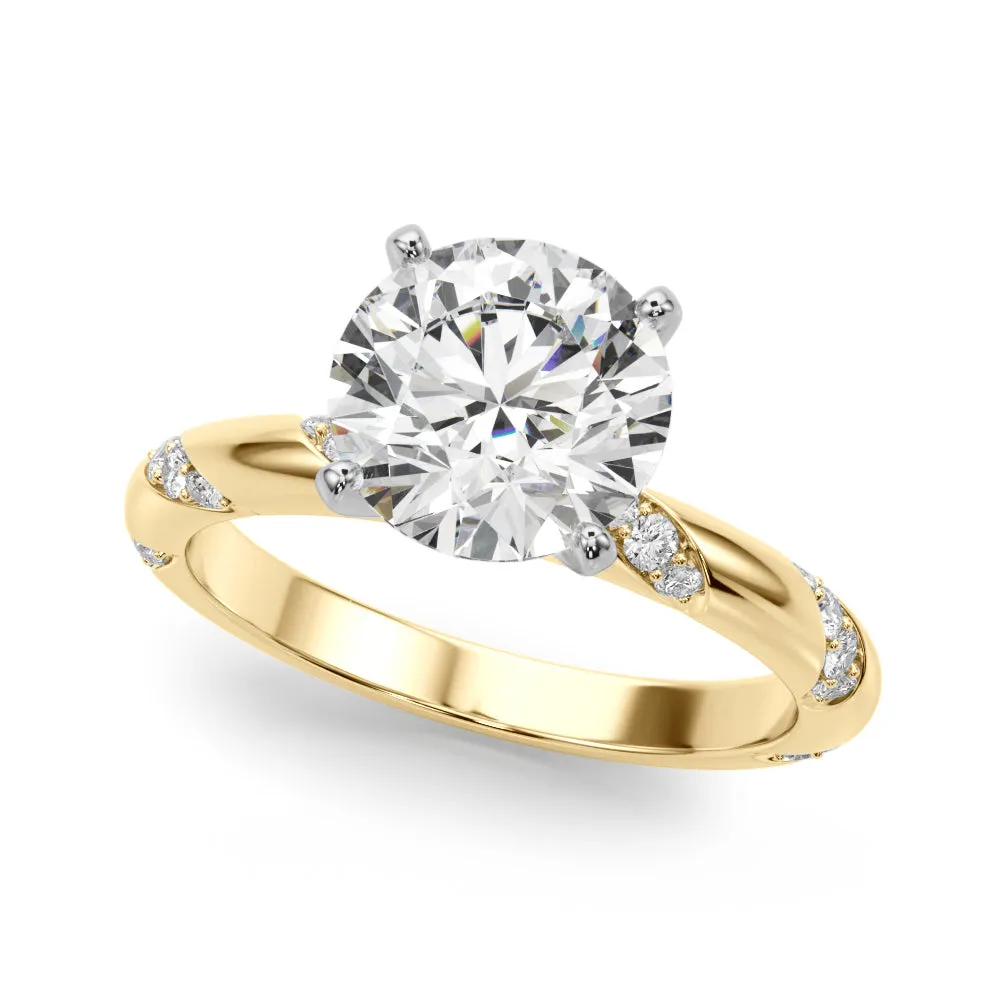 Ladies Sidestone Round Engagement Ring 51307