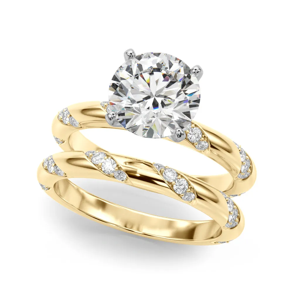 Ladies Sidestone Round Engagement Ring 51307