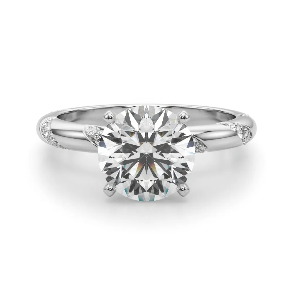 Ladies Sidestone Round Engagement Ring 51307