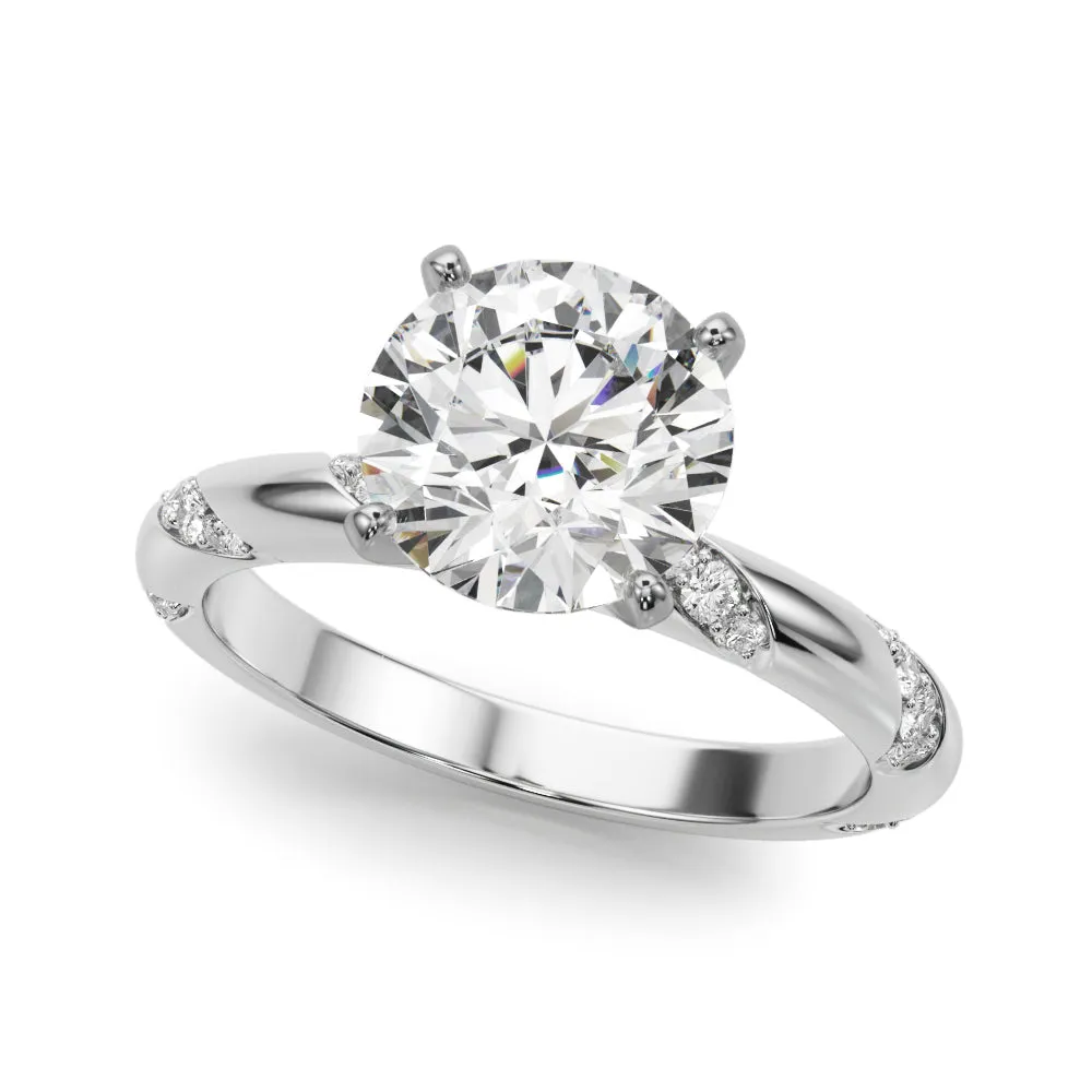 Ladies Sidestone Round Engagement Ring 51307